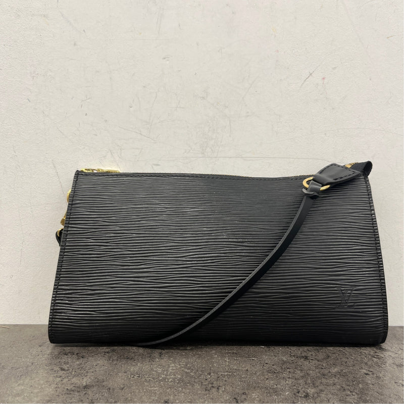 Women's Epi Leather Pochette Accessoires Handbag Black