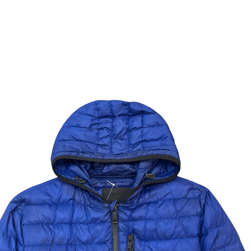 Men's Plaque Logo Down Jacket Blue Size S