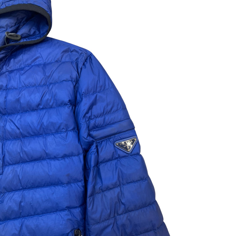Men's Plaque Logo Down Jacket Blue Size S