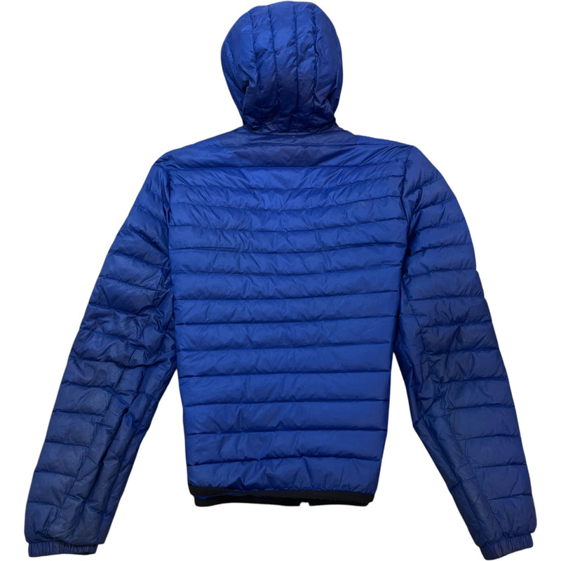 Men's Plaque Logo Down Jacket Blue Size S