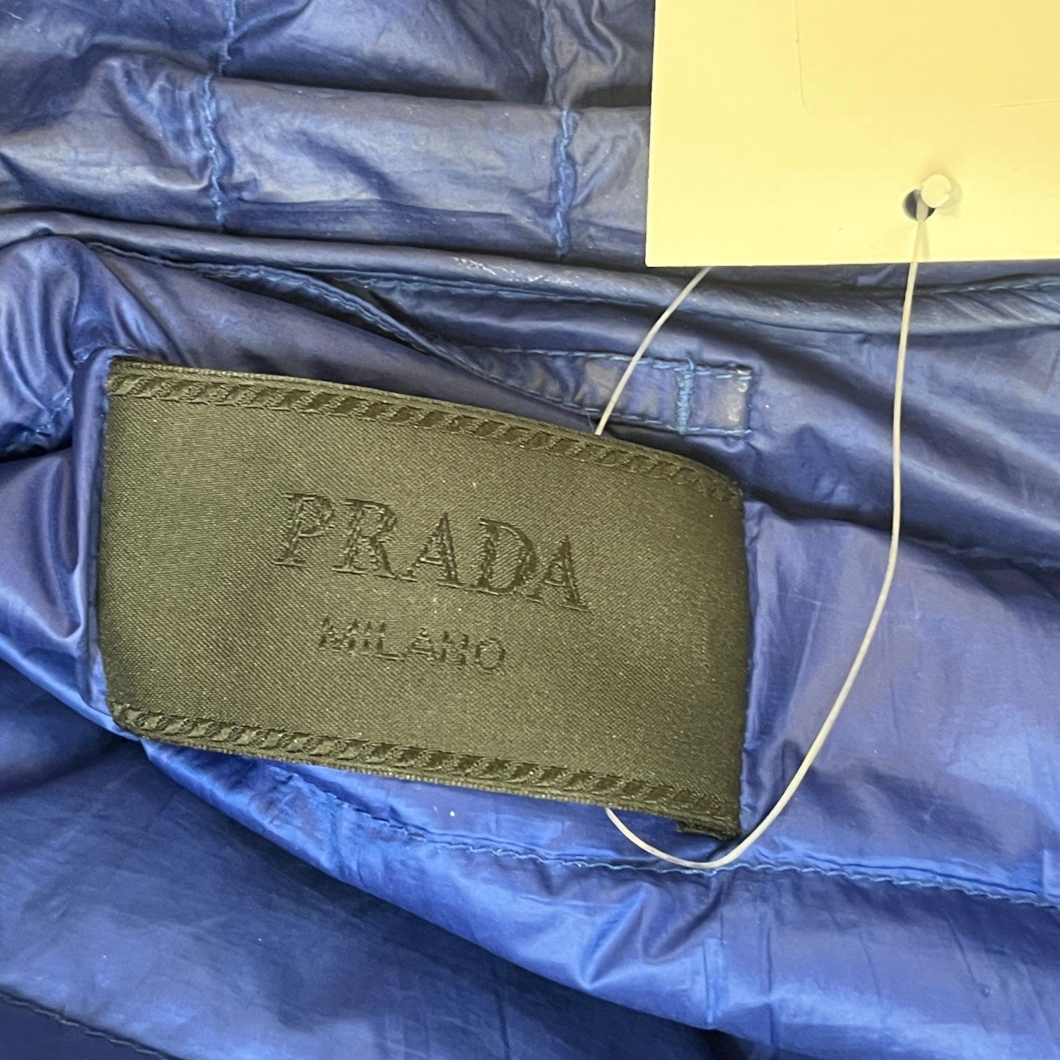 Men's Plaque Logo Down Jacket Blue Size S - Photo 7