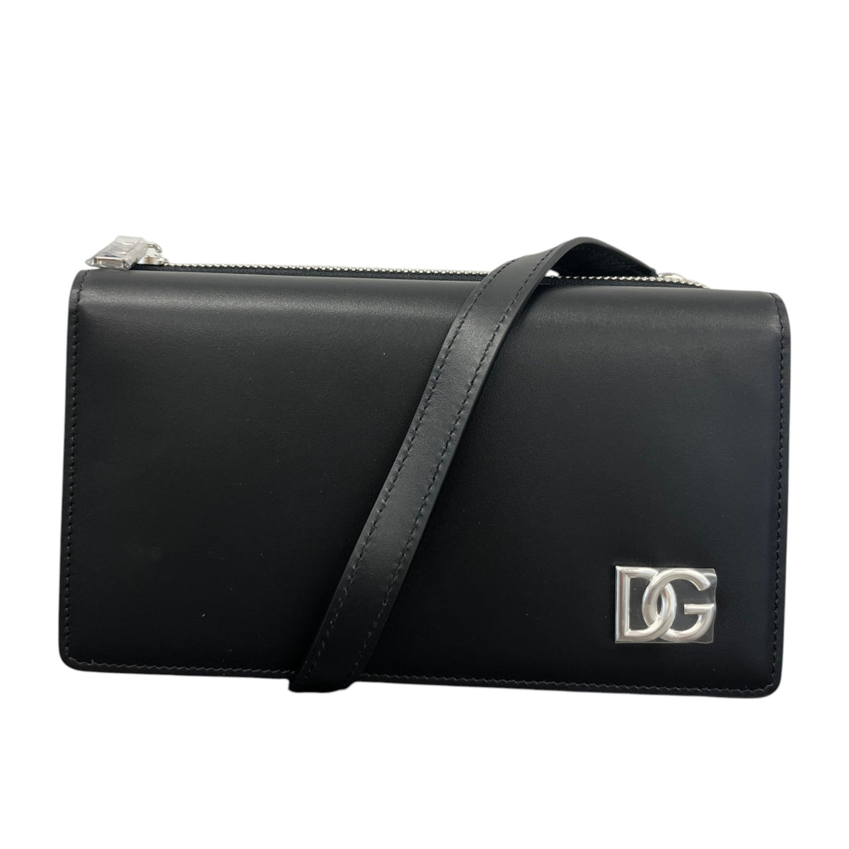 Men's D&G Plaque Logo Messenger Bag Black - Photo 1