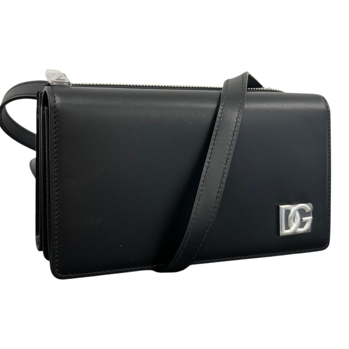Men's D&G Plaque Logo Messenger Bag Black - Photo 4