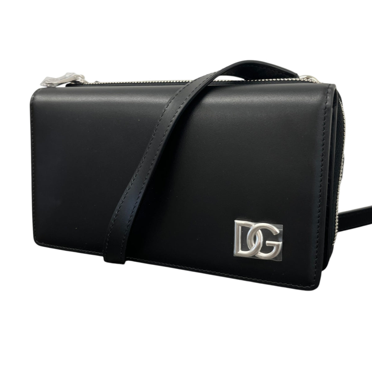Men's D&G Plaque Logo Messenger Bag Black - Photo 5