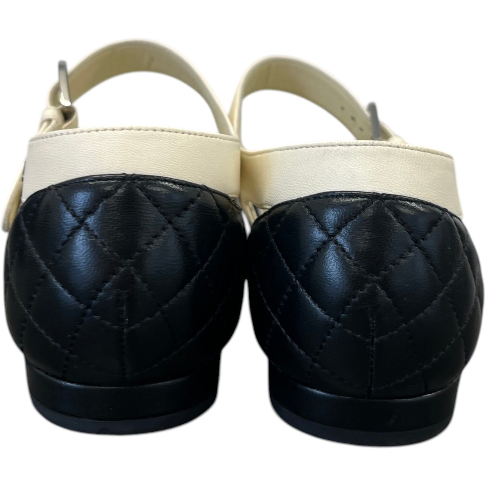 Women's Quilted Leather Flat Sandals Black Size EU 38 / UK 5 - Photo 7