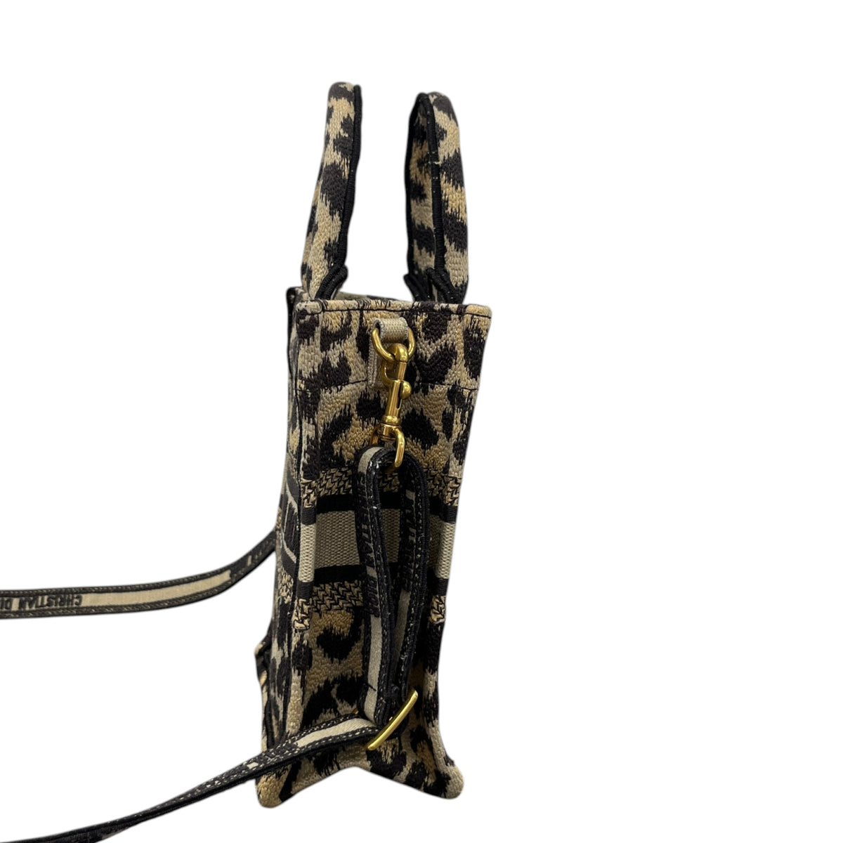 Women's Leopard Print Mini Book Tote Handbag Beige - Photo 6
