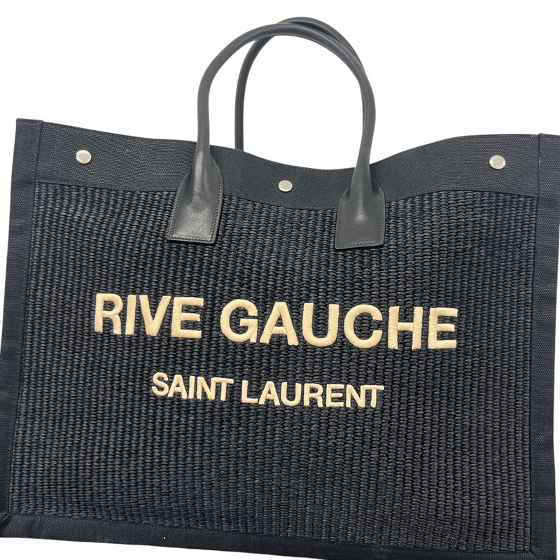 Women's Rive Gauche Raffia Tote Bag Black