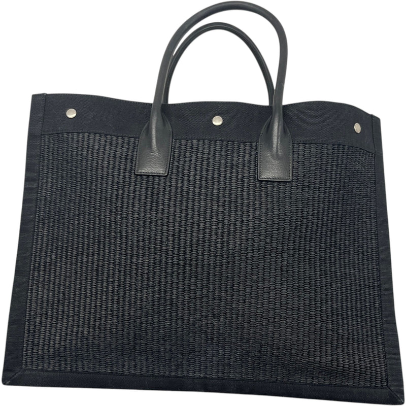 Women's Rive Gauche Raffia Tote Bag Black