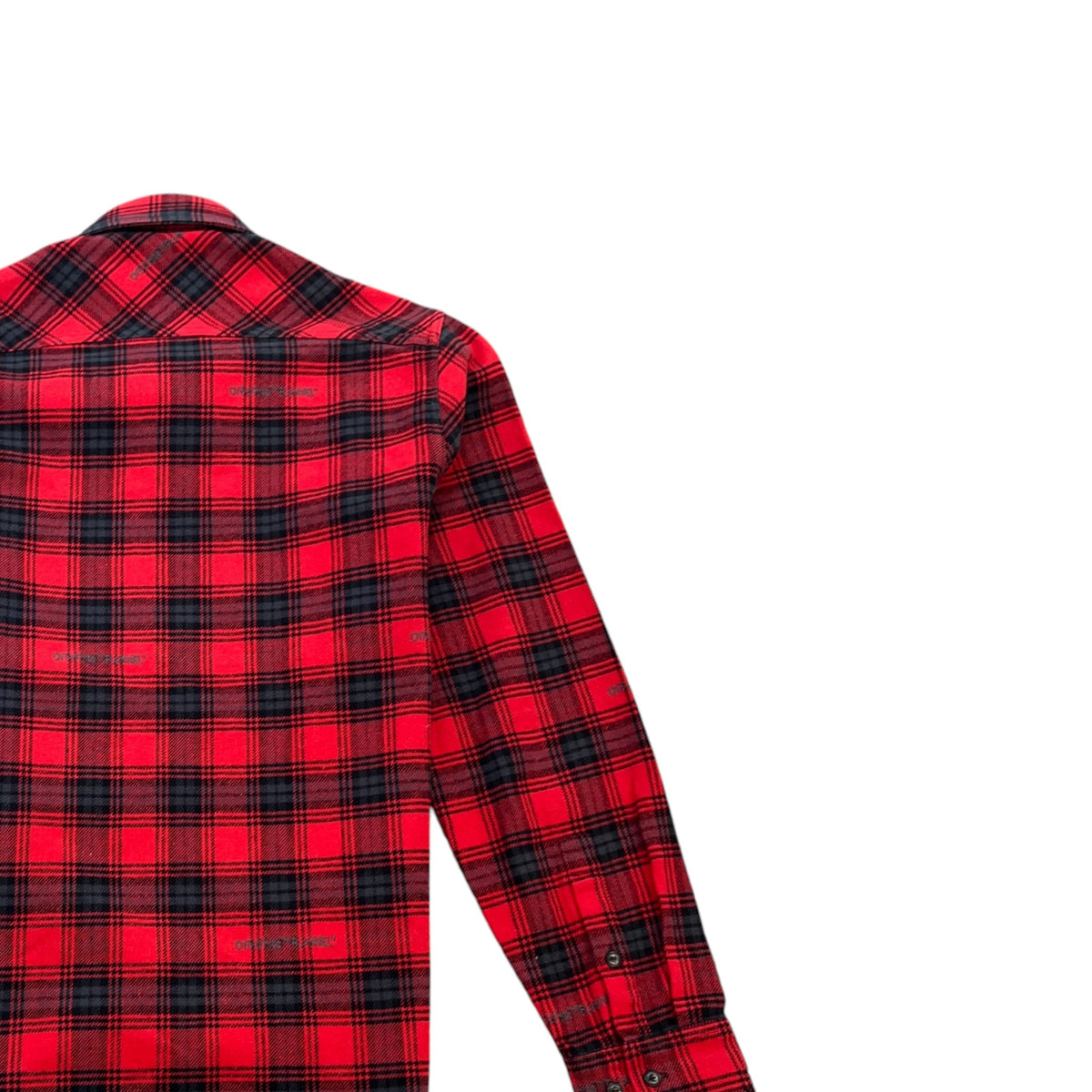 Men's Stencil Checked Long Sleeve T-Shirt Red Size L - Photo 4