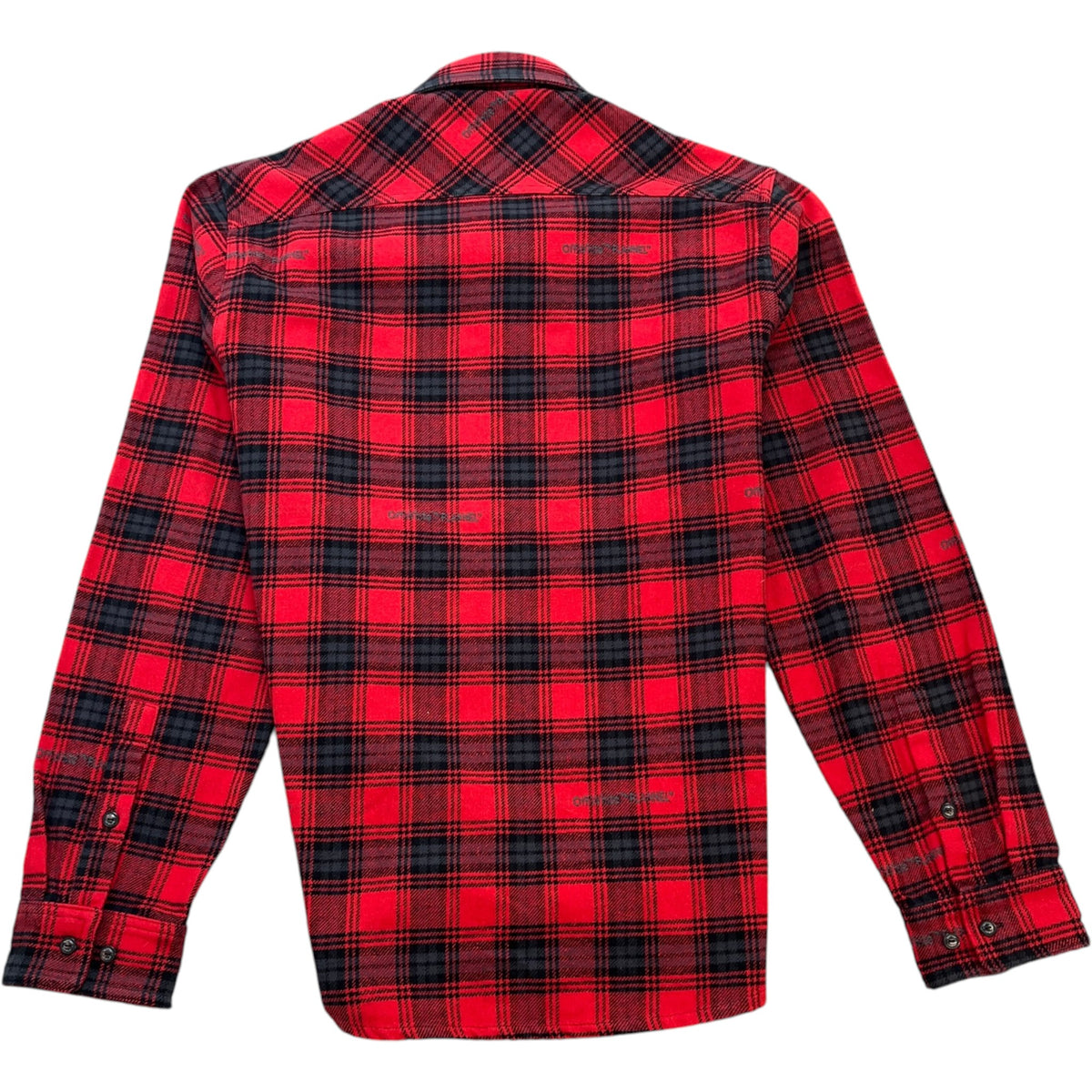 Men's Stencil Checked Long Sleeve T-Shirt Red Size L - Photo 2