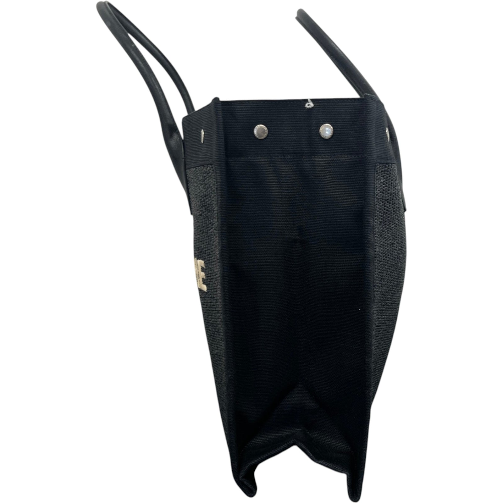 Women's Rive Gauche Raffia Tote Bag Black - Photo 7