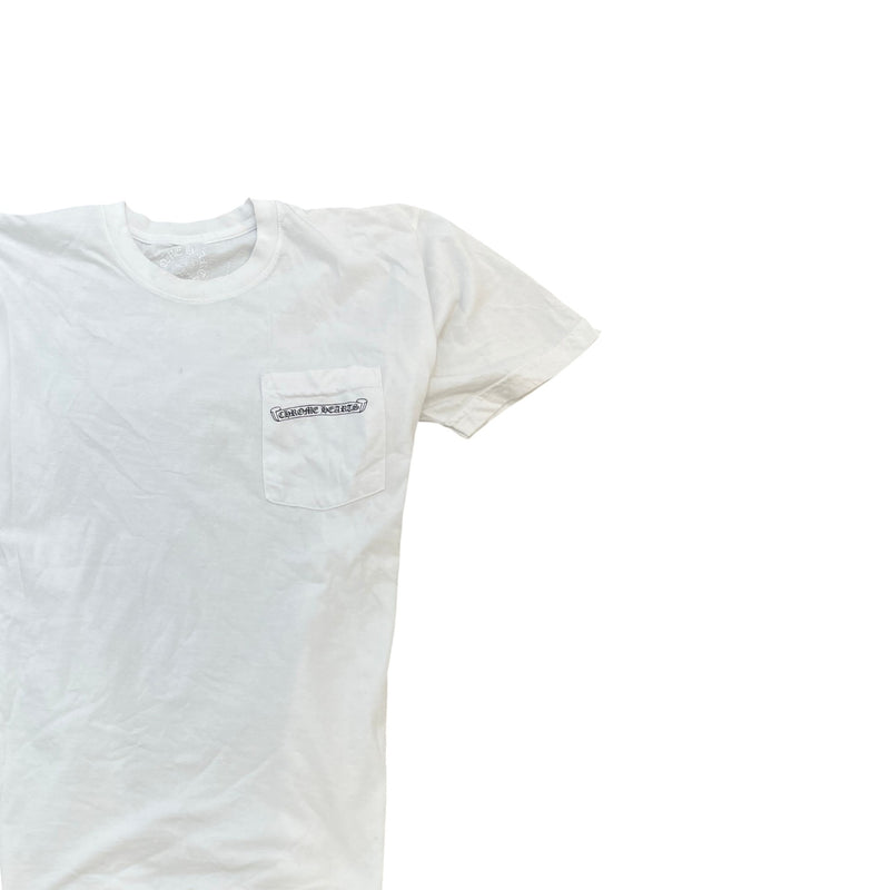 Men's Scroll Logo Print T-Shirt White Size L