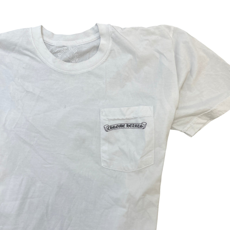 Men's Scroll Logo Print T-Shirt White Size L