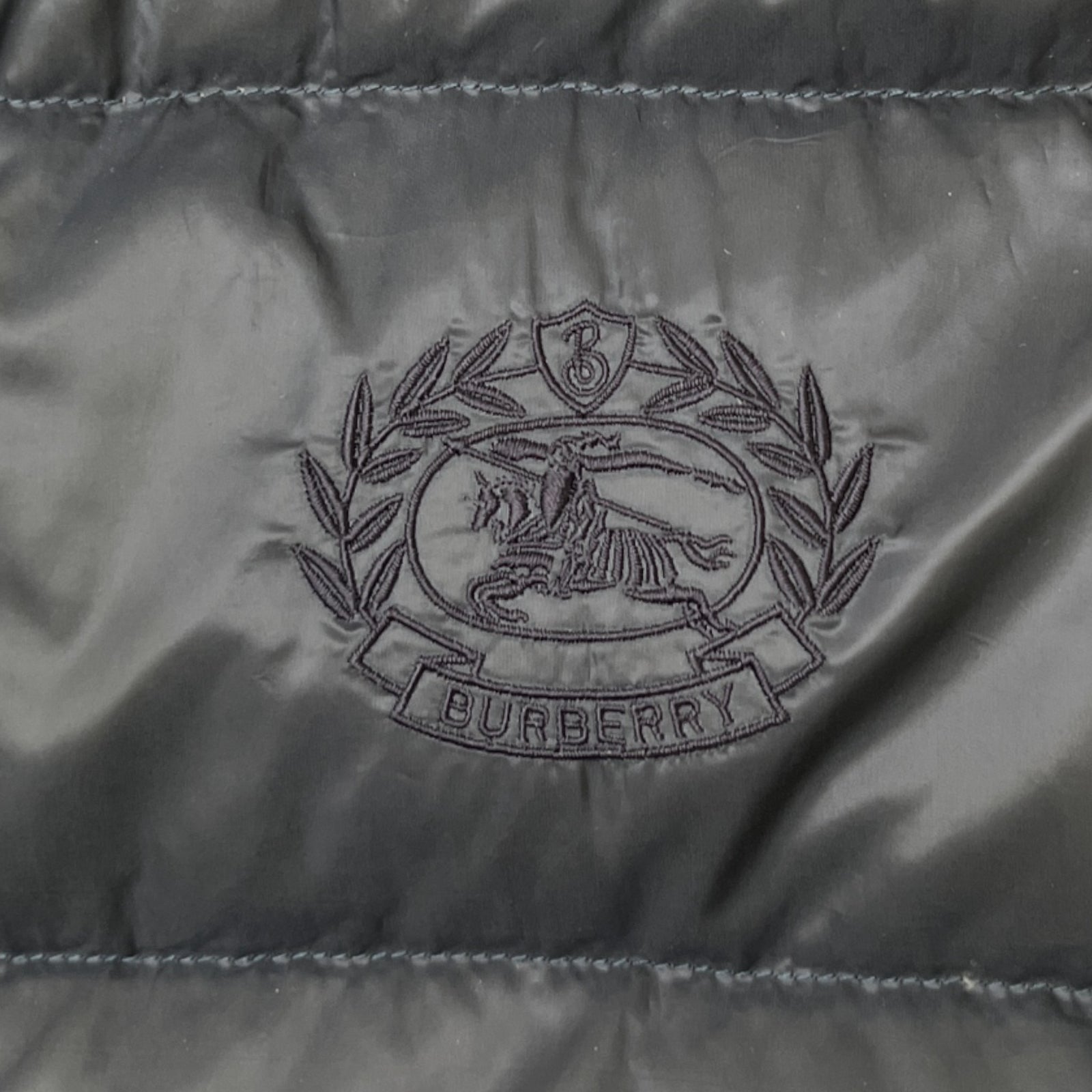 Men's Embroidered Logo Down Jacket Navy Size S - Photo 5