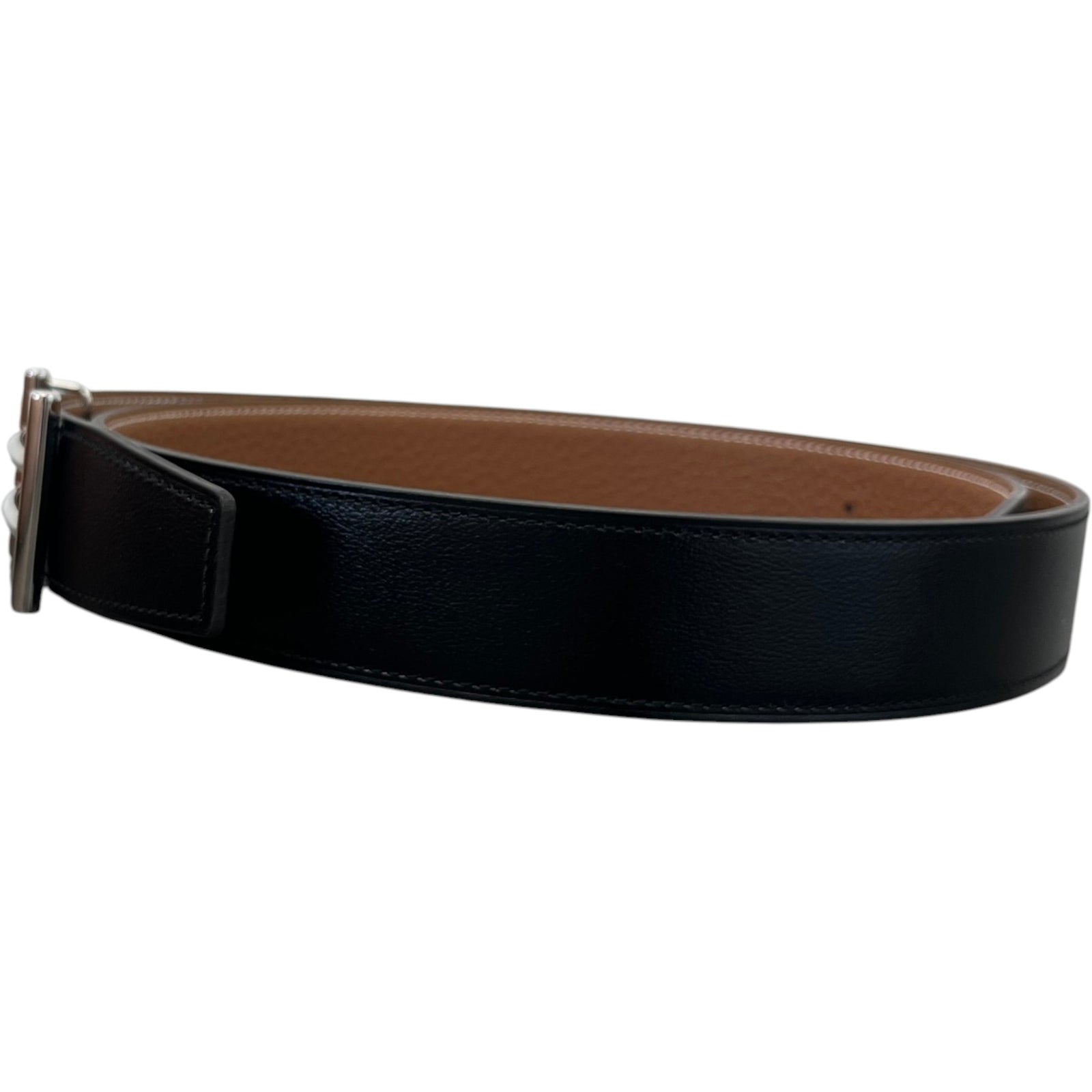 Men's H Buckle Reversible Belt Black Size Waist 32" - Photo 4