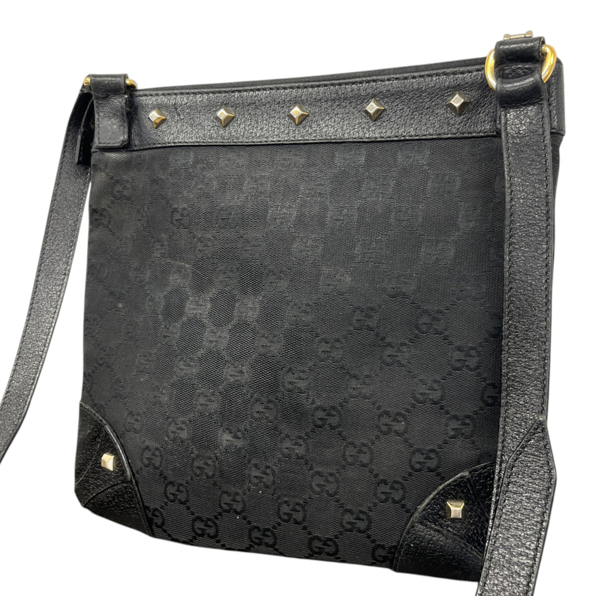 Women's GG Supreme Stud Crossbody Handbag Black - Photo 8
