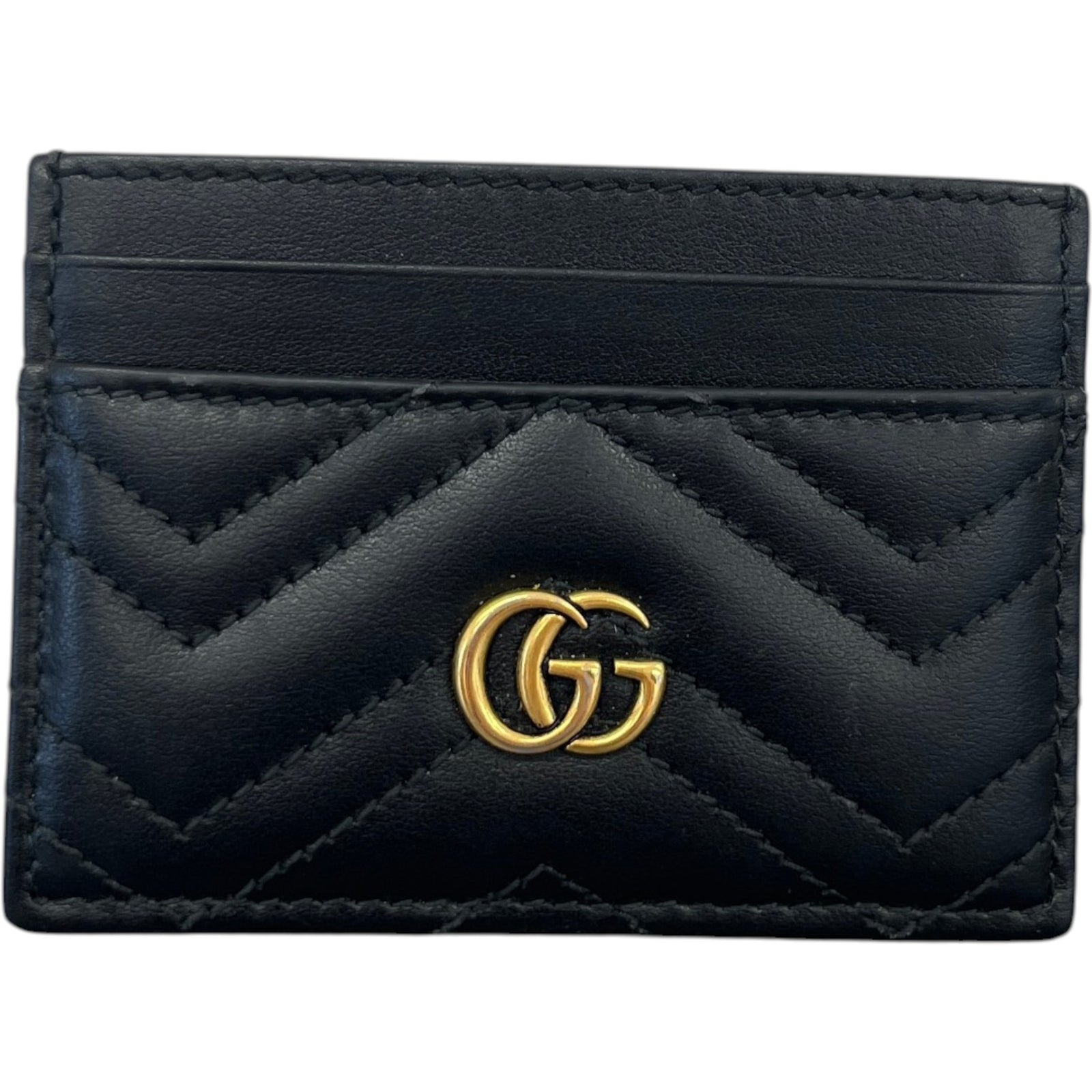Women's Gg Marmont Card Holder Black - Photo 1