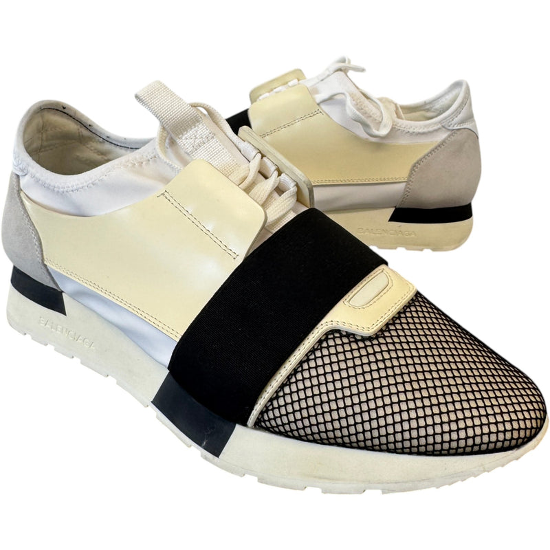 Men's Race Runner Low Trainers Cream Size UK 7 / EU 41