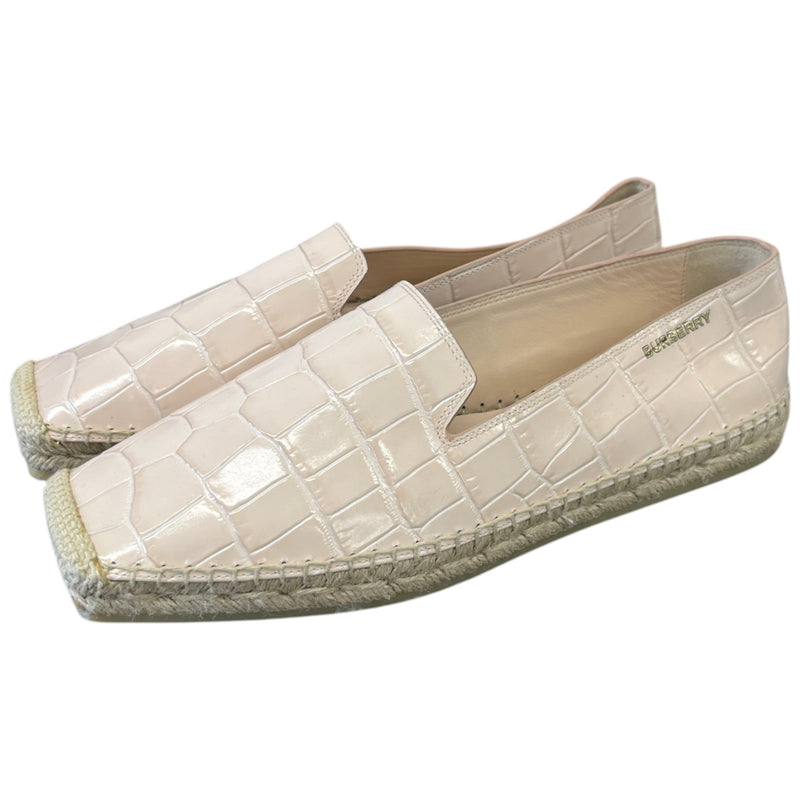 Women's Crocodile Embossed Loafers Pink Size UK 7.5 / EU 40.5