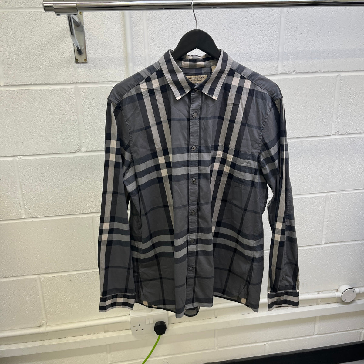 Men's Checkered Long Sleeve Shirt Grey Size XXL - Photo 7