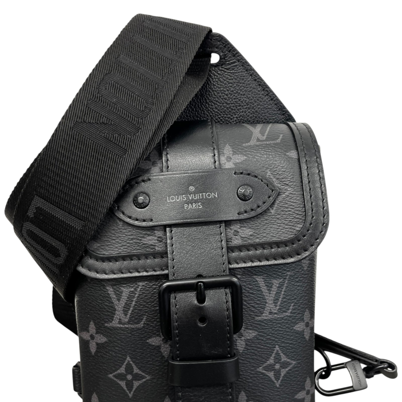 Men's Monogram Eclipse Saumur Slingbag Bag Charcoal - Photo 11