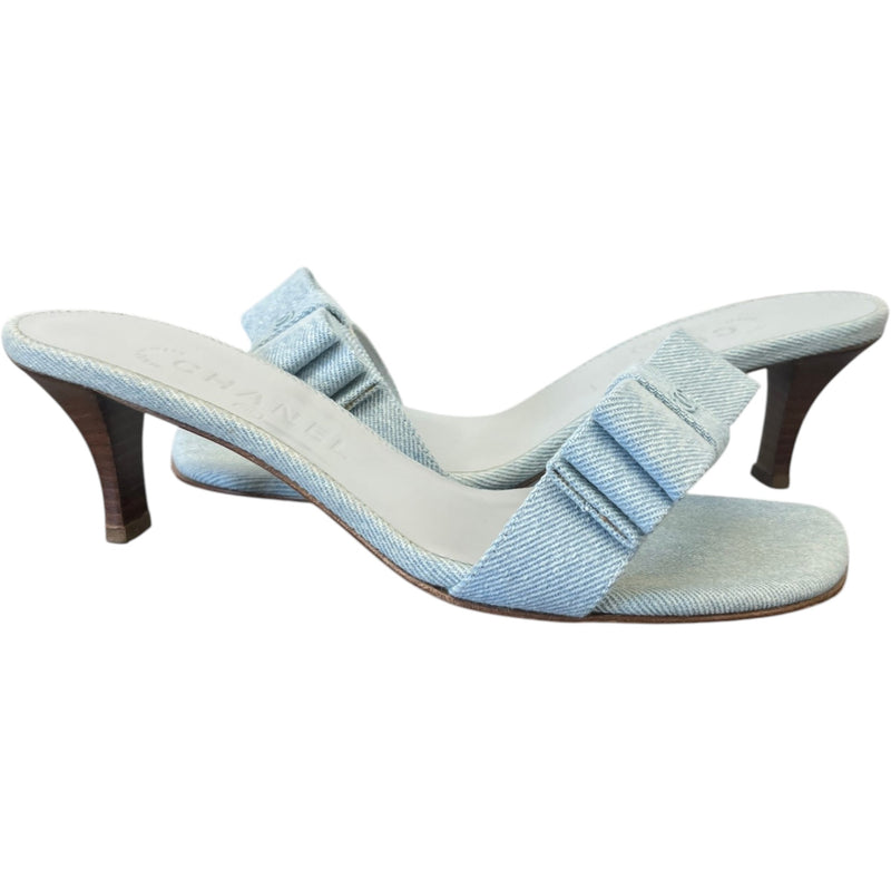 Women's CC Bow Kitten Heels Blue Size UK 4 / EU 37