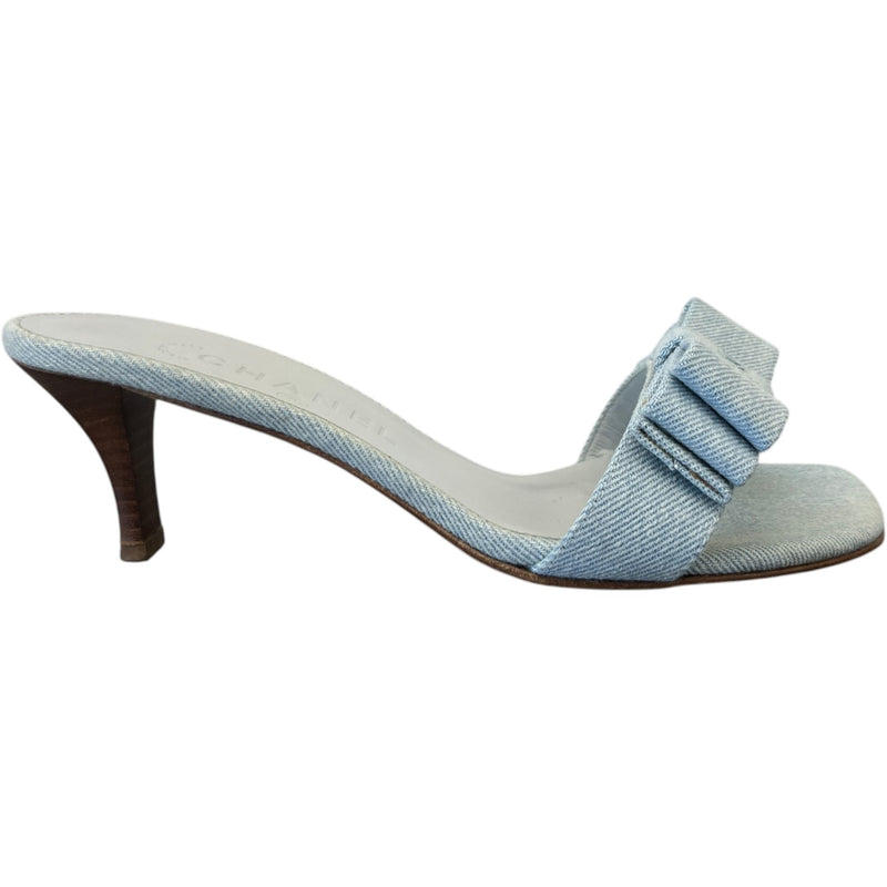 Women's CC Bow Kitten Heels Blue Size UK 4 / EU 37
