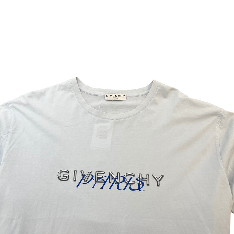 Men's Logo Print T-Shirt Blue Size XXXL