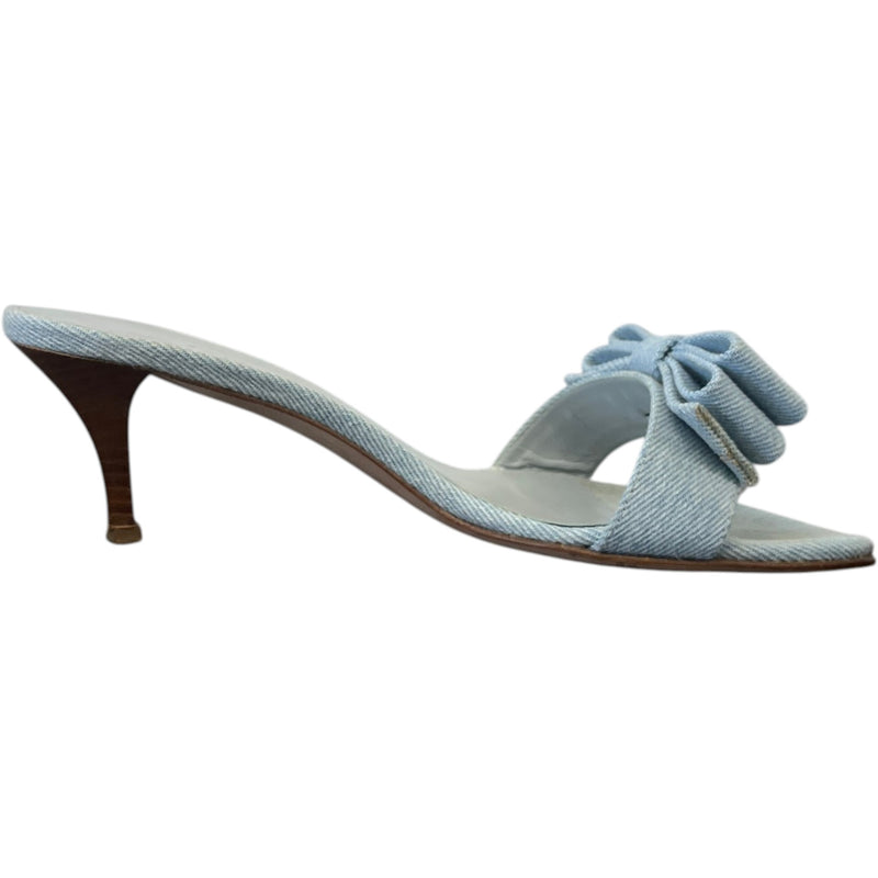 Women's CC Bow Kitten Heels Blue Size UK 4 / EU 37