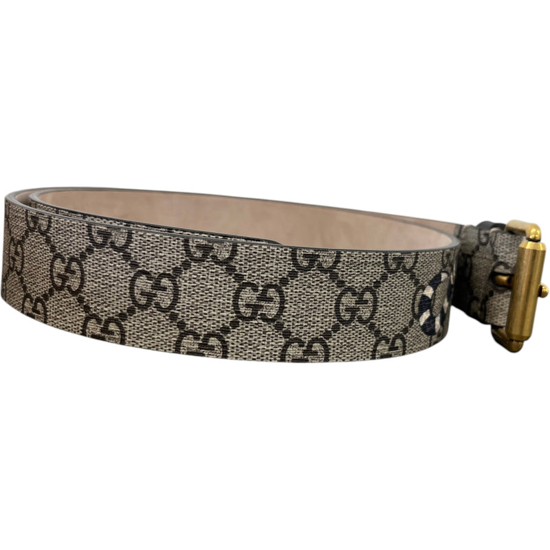 Gucci Women's Kingsnake Print GG Supreme Belt Beige