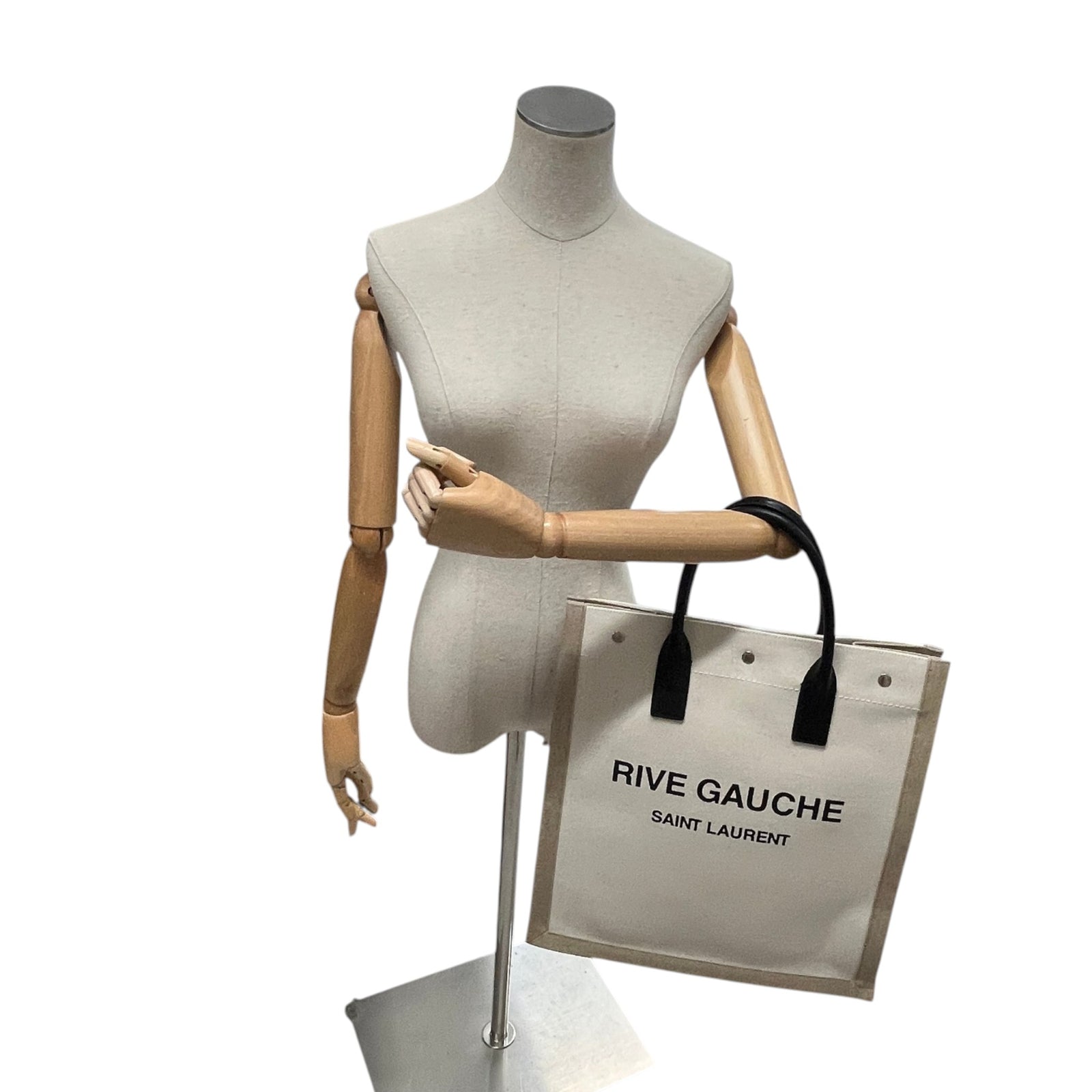 Women's Small Rive Gauche Tote Handbag Beige - Photo 2