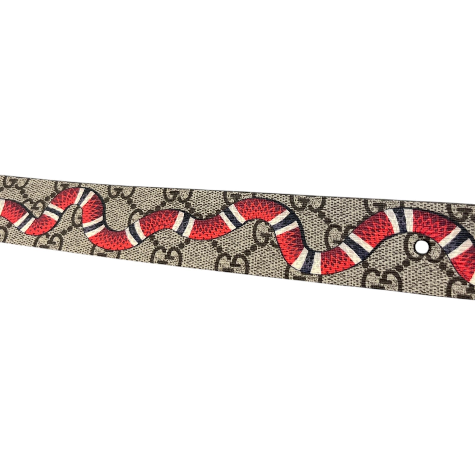 Gucci Women's Kingsnake Print GG Supreme Belt Beige - Photo 7