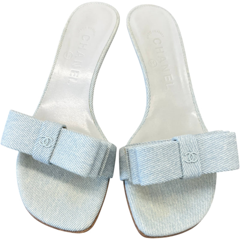 Women's CC Bow Kitten Heels Blue Size UK 4 / EU 37