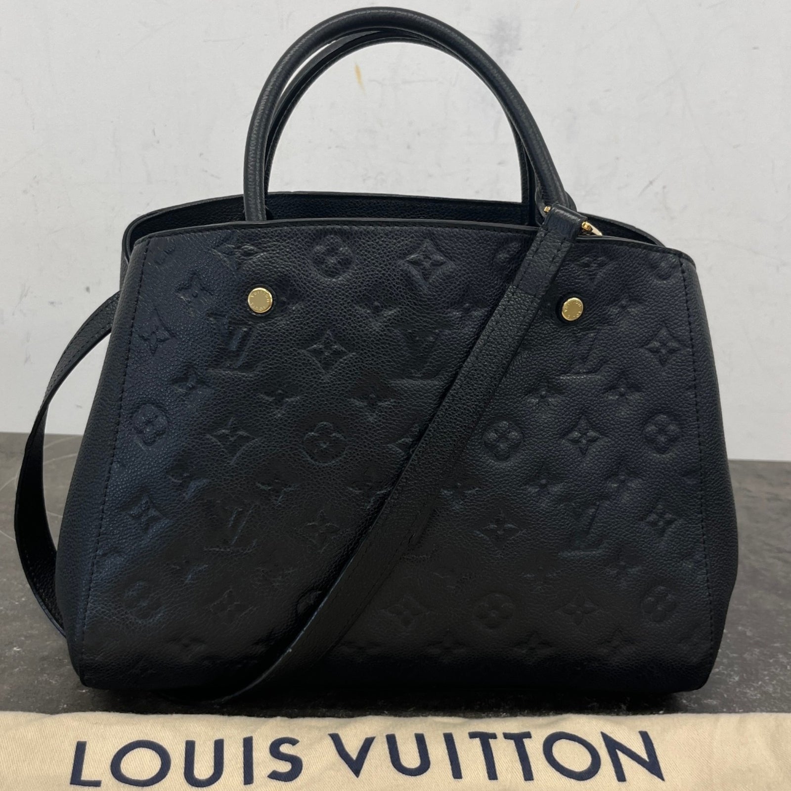 Women's Monogram Empreinte Montaigne Handbag Black - Photo 16