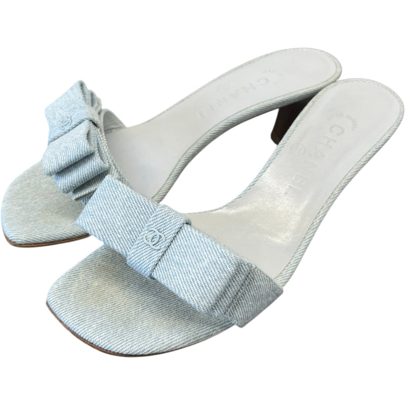 Women's CC Bow Kitten Heels Blue Size UK 4 / EU 37