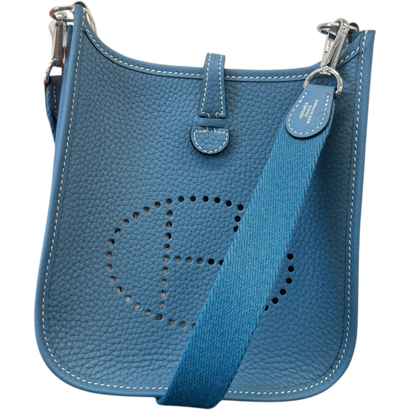 Women's Taurillon Clemence Evelyne TPM 16 Blue Jean Crossbody Bag Blue