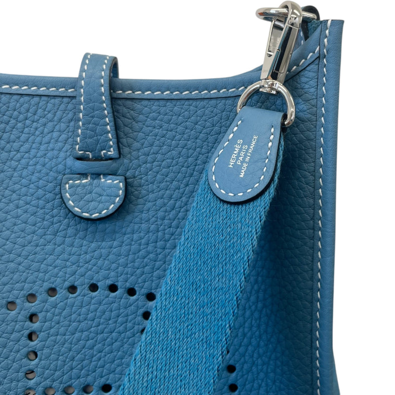 Women's Taurillon Clemence Evelyne TPM 16 Blue Jean Crossbody Bag Blue