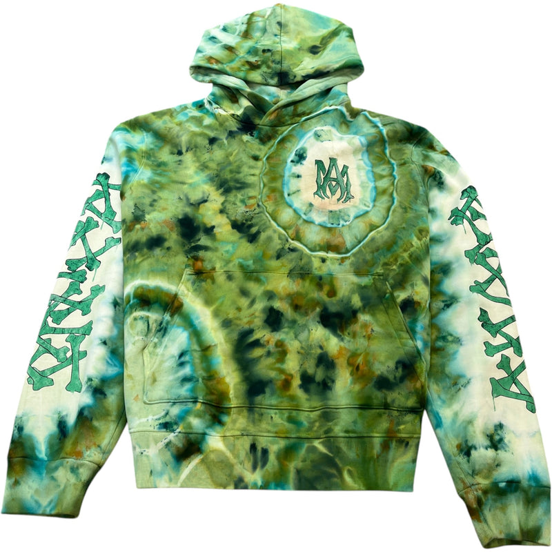 Men's Tie Dye Bones Hoodie Green Size XXL