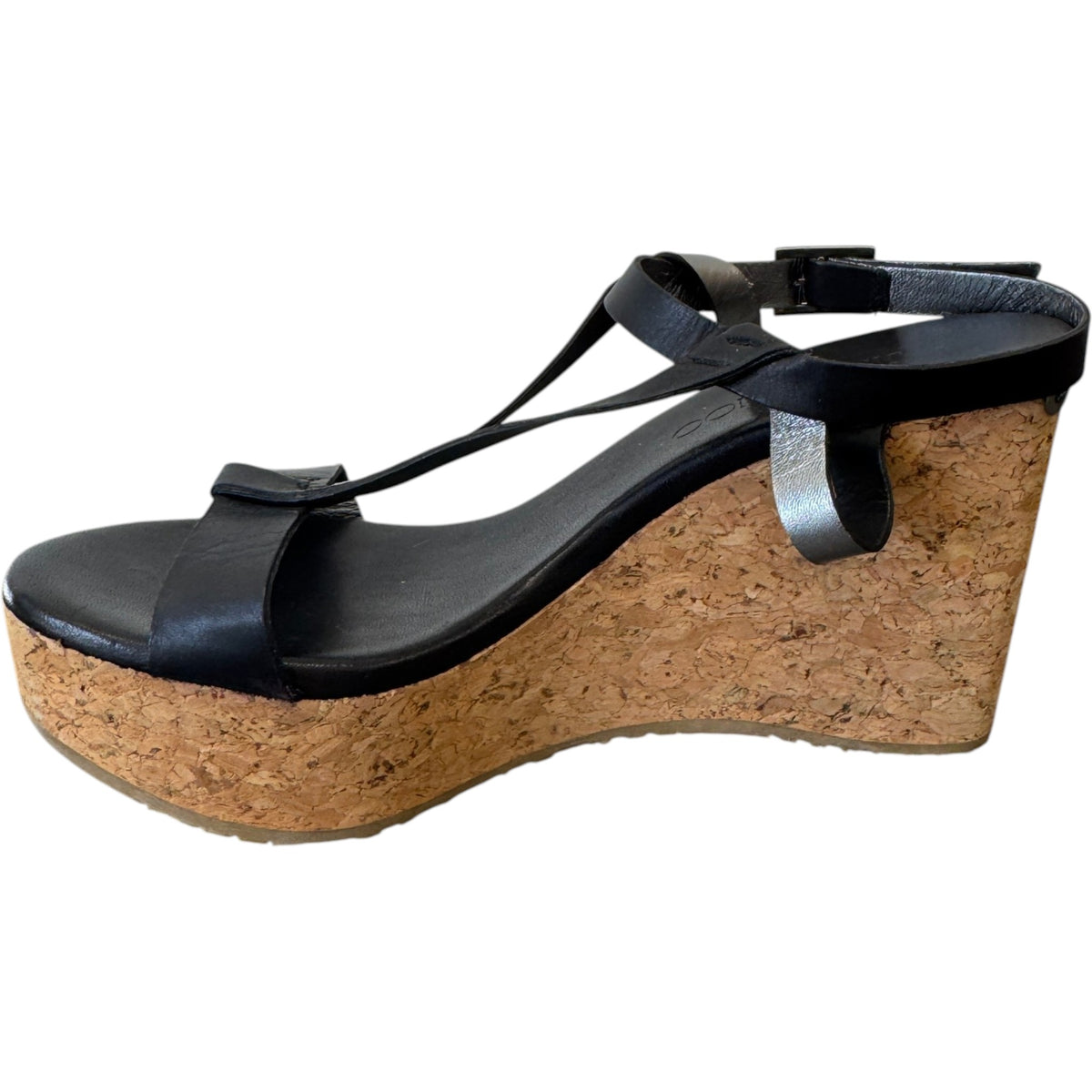 Women's Cork Wedge Heels Black Size UK 5 / EU 38 - Photo 2