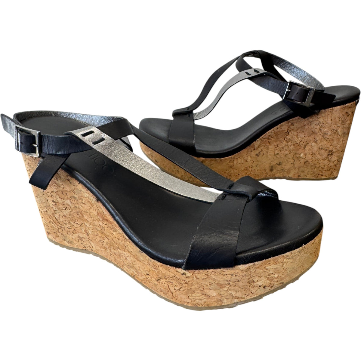 Women's Cork Wedge Heels Black Size UK 5 / EU 38 - Photo 3