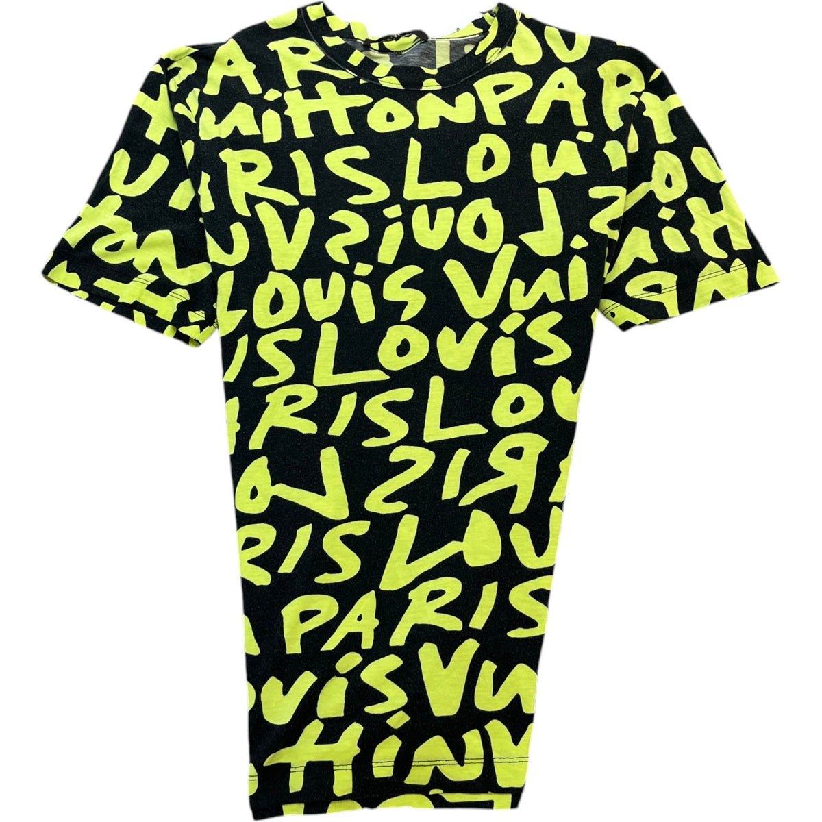 Men's X Stephen Sprouse Graffiti Print T-Shirt Yellow Size S - Photo 1
