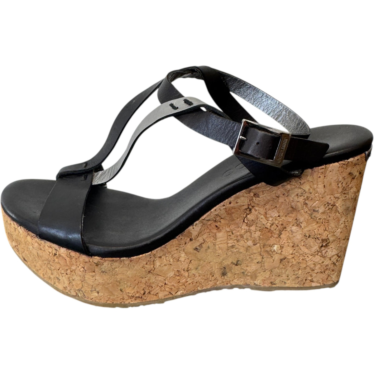 Women's Cork Wedge Heels Black Size UK 5 / EU 38 - Photo 4