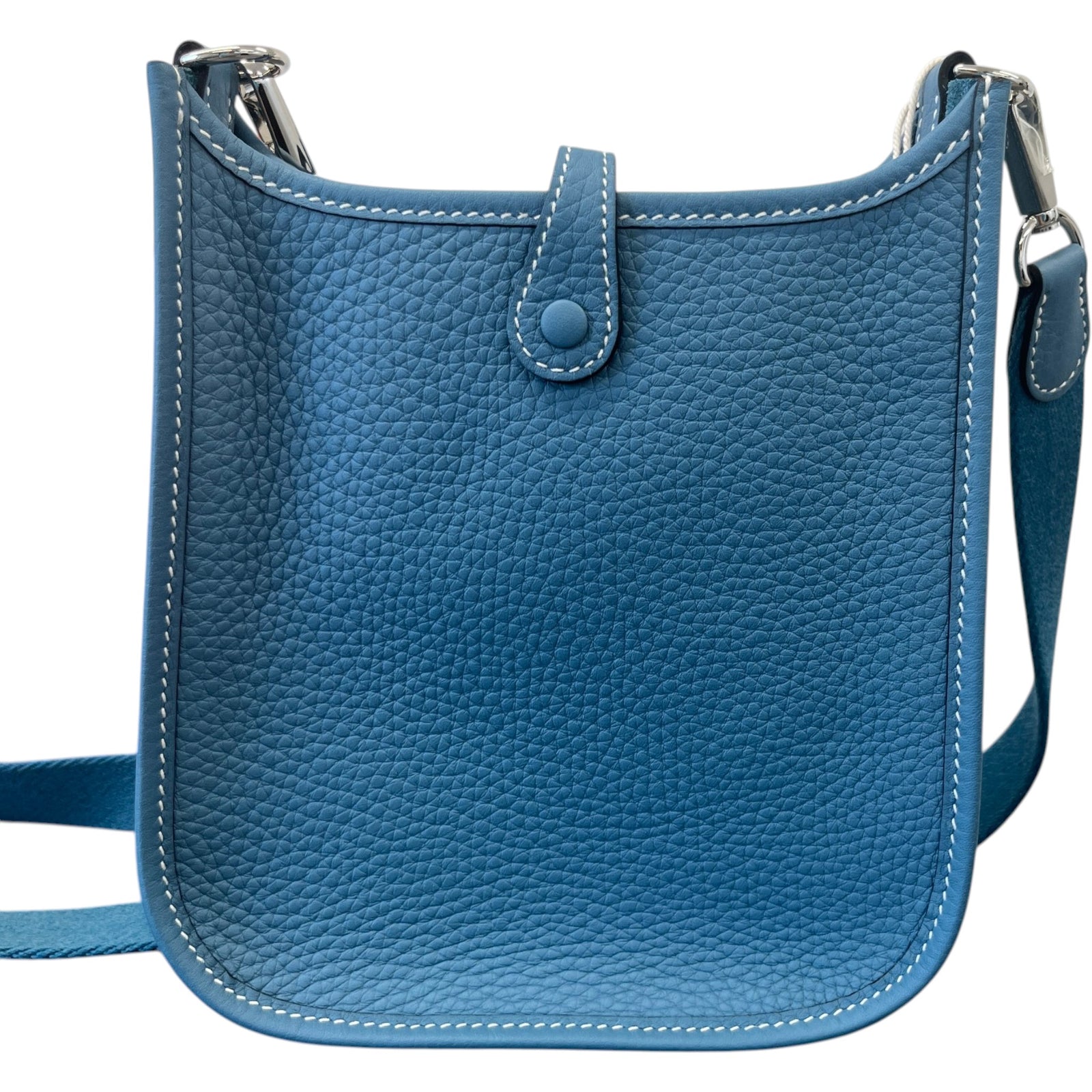 Women's Taurillon Clemence Evelyne TPM 16 Blue Jean Crossbody Bag Blue - Photo 3