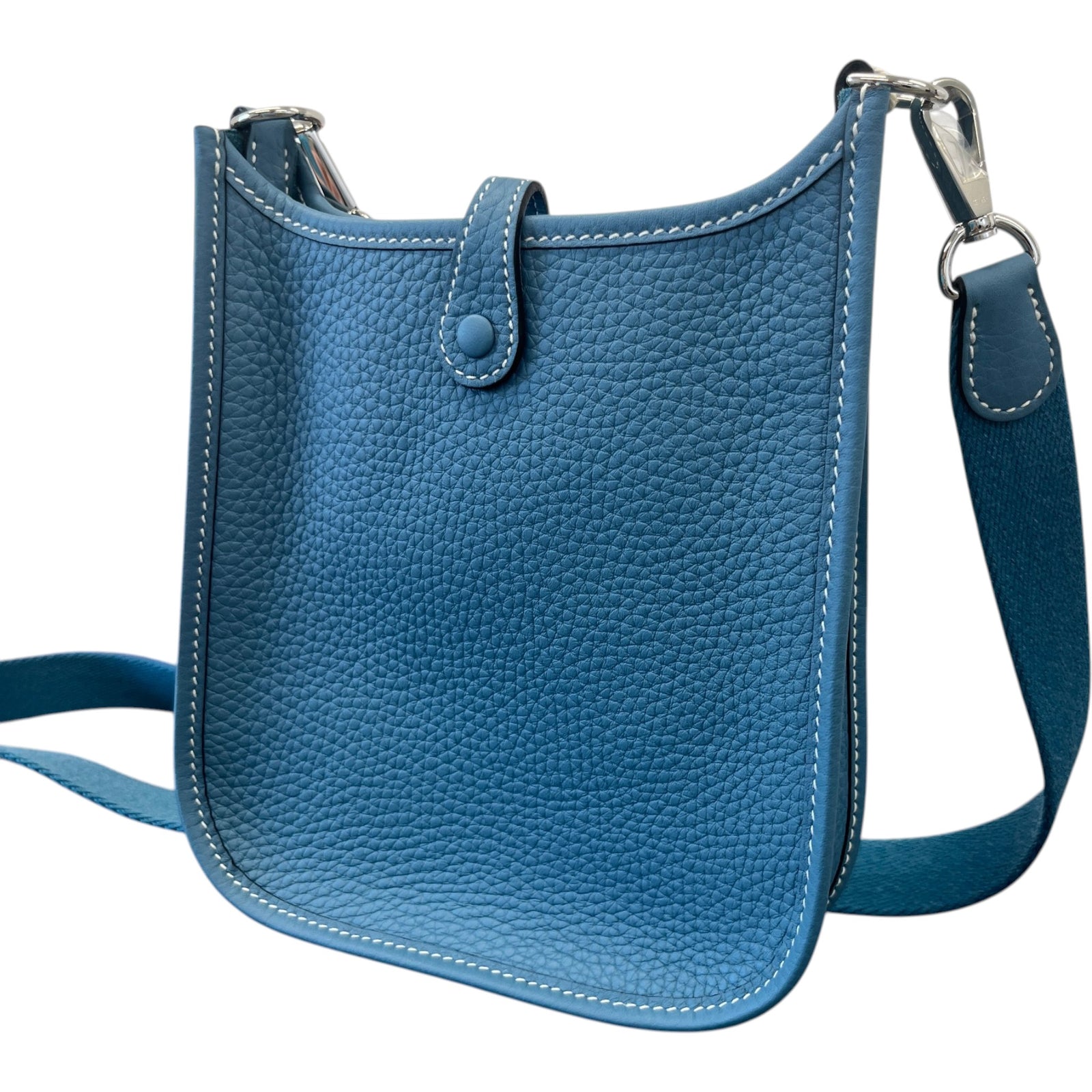 Women's Taurillon Clemence Evelyne TPM 16 Blue Jean Crossbody Bag Blue - Photo 9