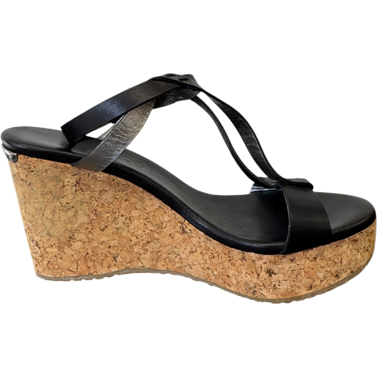 Women's Cork Wedge Heels Black Size UK 5 / EU 38 - Photo 5