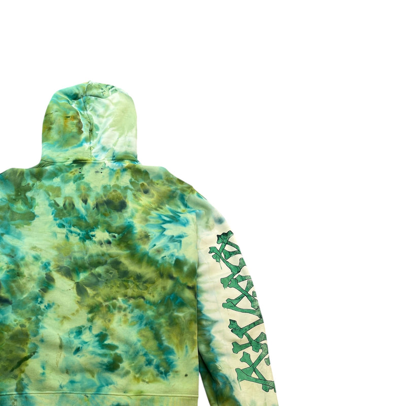 Men's Tie Dye Bones Hoodie Green Size XXL