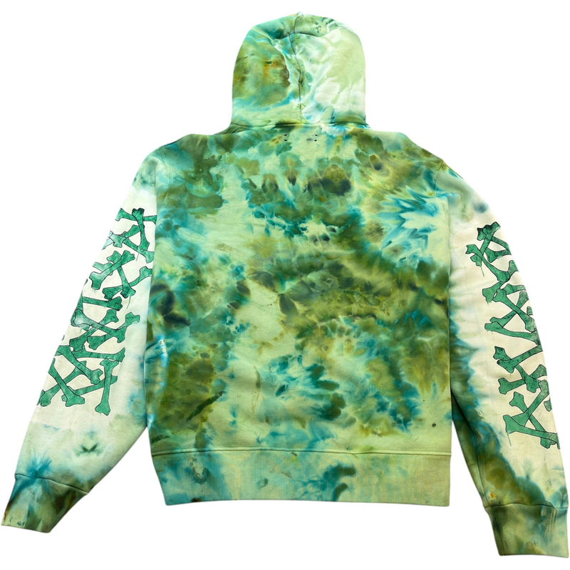 Men's Tie Dye Bones Hoodie Green Size XXL