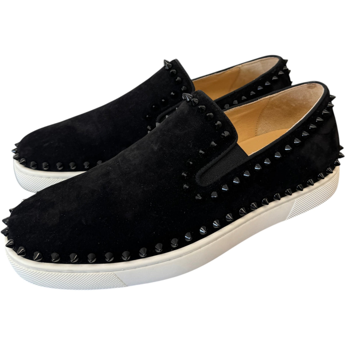 Men's Pik Boat Spike Loafers Black Size UK 6 / EU 40 - Photo 7