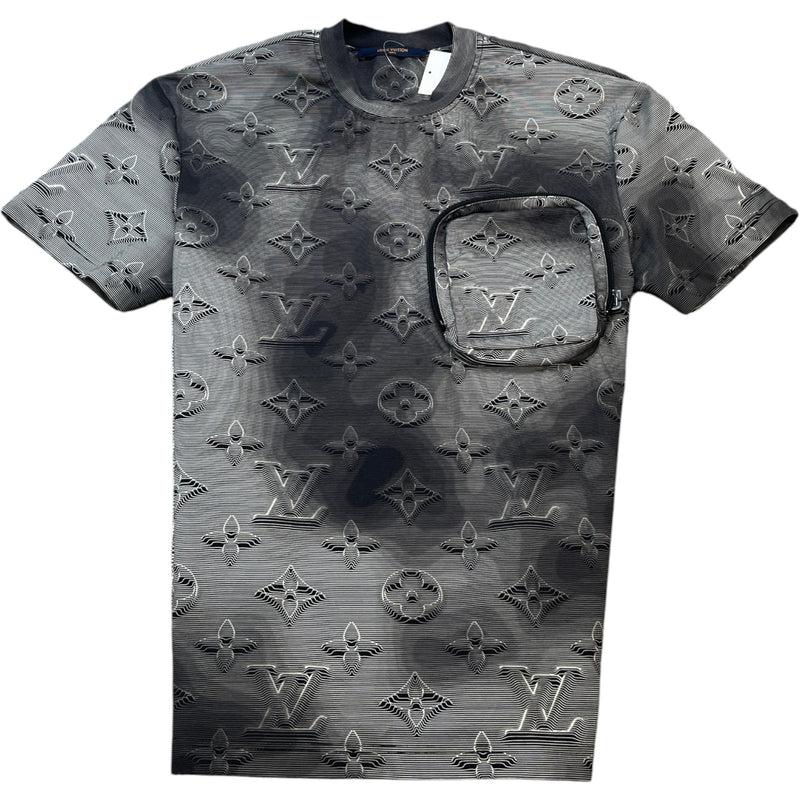 Men's 2054 3D Monogram Pocket T-Shirt Grey Size XS