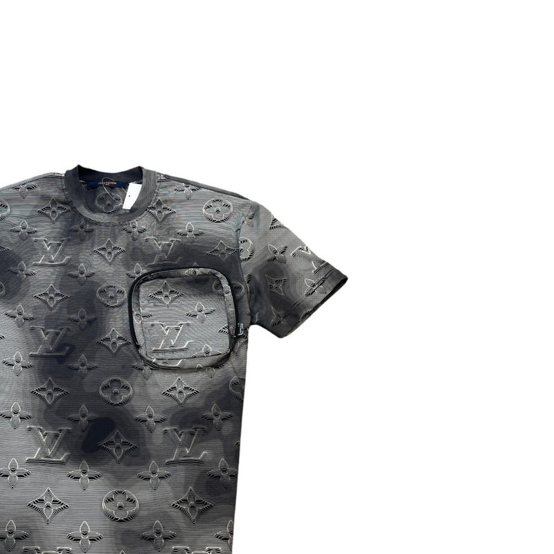 Men's 2054 3D Monogram Pocket T-Shirt Grey Size XS